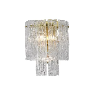Luxury Villa Crystal Clear Brushed Glass Corridor Stairway Wall Lamp