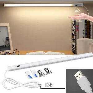 Luz LED Rigida Con Sensor De Movimiento USB 3 Tonos Regulable Para Gabinete Armario Y Bodega Del Hogar