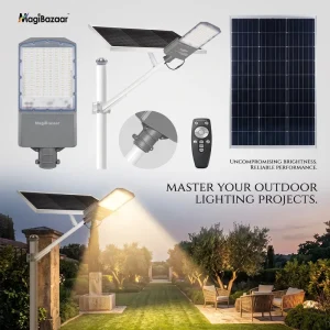 MG120 500W Solar Powered Flood Light LED CCT Dimmable Security Lamp Remote Control Commercial Walkway Deck Light