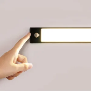 Magnetic Cabinet Light with Sensor & Dimmer Rechargeable Battery Adjustable Brightness Dual Mode (Auto Constant)