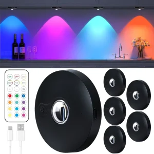 Magnetic Rechargeable Night Light Cat’s Eye Hill Picture Frame Design Remote-Controlled PC Material Wine Cabinet Lighting Light