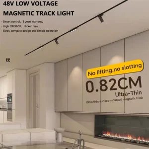 Magnetic Track Light 48V Ultra Slim Smart Zigbee Adjustable White 8mm Spotlight for Home Office Commercial Led Lighting System