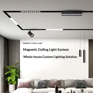 Magnetic Track Light Aluminum Home Commercial Lighting 48V LED Frameless Recessed Foldable Grille