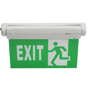 Maintained LED Exit Sign With Running Man Fire Safety LED Emergency Light With Rechargeable Battery Surface Wall Mounted