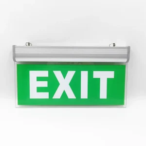 Maintained LED Exit Sign With Running Man Fire Safety LED Emergency Light with Rechargeable Battery Aluminium Head With Panel