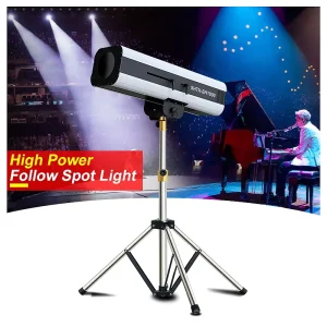 Manual Zoom 1200w LED Follow Spot Light RGBWY 5 in 1 Spotlight for Stage Dj Party Concert Exhibit Events Led Follow Spot
