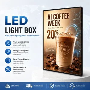 Manufacturer Pull Change Ultra Thin LED Light Box Custom Printing Indoor Store Wall Advertising Lightbox