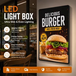 Manufacturer Pull Change Ultra Thin LED Light Box Custom Printing Indoor Store Wall Advertising Lightbox