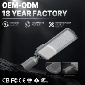 Manufacturers High Lumen Outdoor Waterproof Ip65 Aluminum Parking Lot Public Street Lamp 50w 100w 150w 200w AC Led Street Light