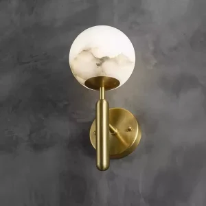 Marble Modern Luxury Iron Ball Wall Lamp Long Indoor Natural Decor Home Hotel Elegant Wall Mounted Light Fixtures