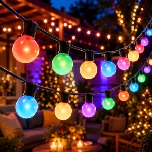 Market Lights and Patio Lighting with RGBIC Lighting Effects for Hotel Terrace Commercial Decoration Christmas Lighting