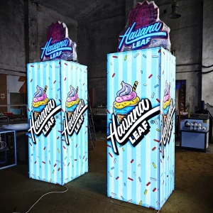 Master 4 Sided SEG Lightbox Tower Trade Show Illuminated Column Modular Backlit Aluminum LED Light Strip Exhibition Tower
