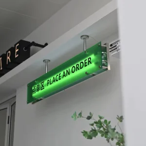 Matte Acrylic Lightbox Coffee Shop Restaurant Clothing Store Window Display Cashier Hanging LED Illuminated Sign
