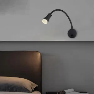 Matte Black Gooseneck Hotel Wall Sconce Bedside Flexible Reading Warm Spotlight Project Grade Stately Noble Piece