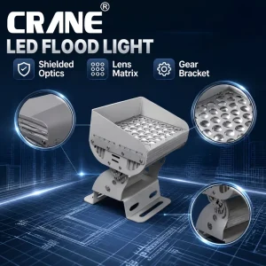 Media Facade Project Anti Glare Shield IP65 AC85 265V 48W Narrow Beam Single Color Architectural Spotlight BYZ48 I
