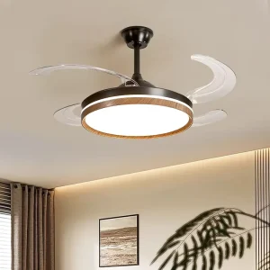 Medieval Style Iron LED Ceiling Fan Light with Remote Control Dimmer for Living Room Bedrooms Dining Rooms 2-Year Warranty