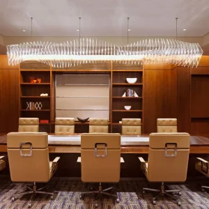 Meeting Room Acrylic LED Pendant Lamp Hotel Villa Project Acrylic Decoration Creative Spiral High Ceiling Chandelier