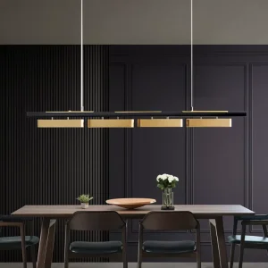 Metal Adjustable Height Long Middle LED Dining Room Bauhaus Design Pendant Light Modern Chandelier