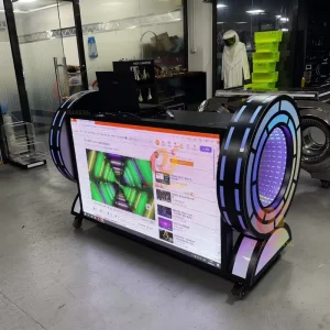 Metal Light Table Portable DJ Booth With Screen for Night Club Shows RGB Control Pixel Facade for DJ Bar Displays