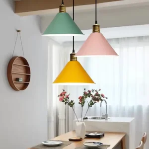 Metal Shade E27 Bulb Hanging Modern Simple Design Pendant Lamp Home Decoration Hotel Restaurant Round Chandelier Pendant Light