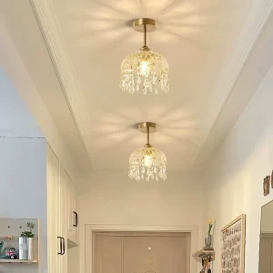 Mid Century Wabi Sabi LED Glass Suspended Ceiling Light AC Modern Hallway Lamp
