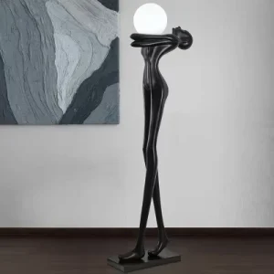 Midcentury Design Ball Floor Lamp with LED Light Source for Designer Exhibition Halls and Villa Sales Department Decor