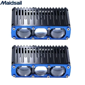 Middle Net Light Three-Lens Grille Light Ultra Bright Spotlight Universal Far and Near Light Middle Net Tangent Spotlight