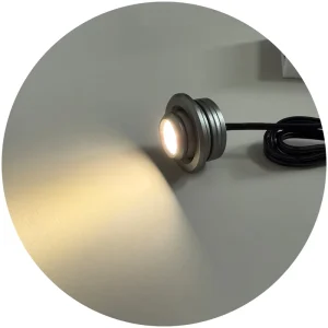 Mini 1W DC12V LED Spot Light Recessed Cabinet Downlight D29mm Adjustable 30° Jewelry Showcase Spotlight CRI80 Black Grey