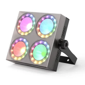 Mini 4 Eye LED Audience Light with Remote Control DMX512 Programmable Stage Lighting for Theater Concert Club Event