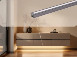 Mini Recessed LED Cabinet Light with 8mm Slot for Kitchen and Closet Modern Plastic Shade Eco Friendly YB1017 0