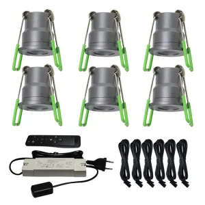 Mini Spotlight Set 3W 6pcs 12pcs Remote Control Dimmable 3W LED Recessed Porch Light