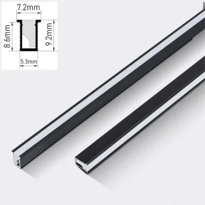 Mini Ultra thin LED Cabinet Aluminum Profiles Strip Lamp Recessed Invisible Channel Milky Diffuser Closet Shelf Panel Bar Lights