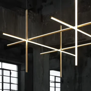 Minimalism Linear Structure Hanging Chandelier for Kitchen Island Balcony Restaurant Modern Pendant Light