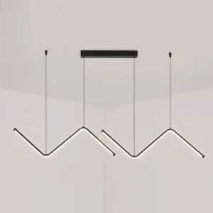 Minimalist Ceiling Lamps Wave Hanging Decorative Lighting Linear 3 LED Colors Options Slim Modern LED Chandelier Pendant Light