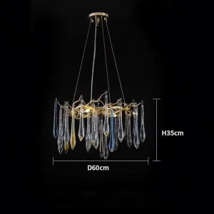 Minimalist Chandelier Dining Room Villa Pendant Light Crystal Energy Saving High Brightness Lighting Project Installation