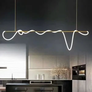 Minimalist Chandelier Living Room Creative Bar Bedroom Line Restaurant Led Light Hanging Lighting DIY Pendant Lamp Home