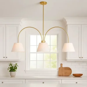 Minimalist Creative Restaurant Chandelier Vintage Decorative Long Adjustable Height Gold LED Pendant High Brightness Middle