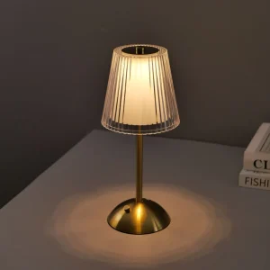 Minimalist Crystal Decorative Table Lamp Rechargeable Ambient Light Bedroom LED Bedside USB Rechargeable Lamp
