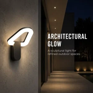 Minimalist Design Outdoor Modern Architectural Glow Sculptural Light Wall Sconce for Commercial Office Building Green Belt
