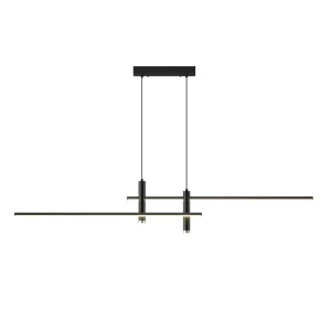 Minimalist Geometric Linear Pendant Metal Silica Gel Nordic Modern Dining Room Island Light Designer