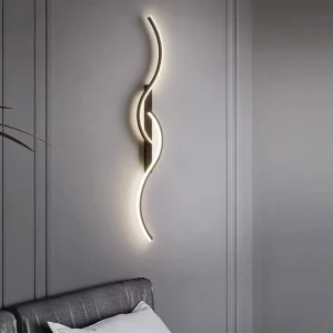 Minimalist Gold Black Luxury Sconce Lamp TV Background Wall LED Bedside Wall Lamp Indoor Rechargeable Wall Light