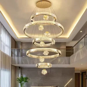 Minimalist Hanging Light Fixtures Bedroom Dining Room Pendant Light Luxury Circle Crystal Chandelier for Home Hotel