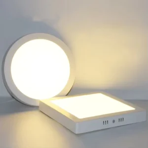 Minimalist LED Panel Light Aluminum Trim Surface Mounted Ceiling Light Square and Round Available White Indoor House