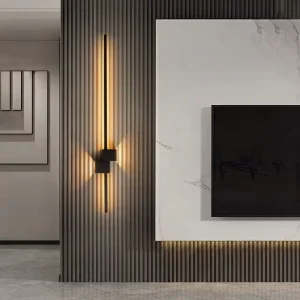 Minimalist Linear LED Iron Wall Lamp Nordic Style Modern Living Room Bedroom Backdrop Grille Light