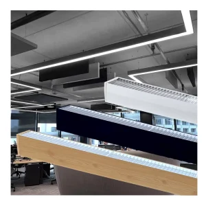 Minimalist Linear LED Pendant Light 20W-70W for App Remote Control Dimmable Electroplated Grille Chandeliers
