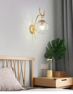 Minimalist Living Room Bedroom Glass Flower Art Bracket Light Modern Wall Lamp