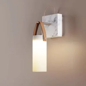 Minimalist Modern Light Luxury Living Room Lamp Marble Handmade Glass Creative LED Wall Lamp Living Room Entrance Hallway