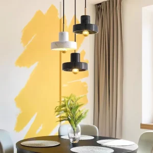 Minimalist Modern Pendant Lamp Light Natural Marble LED Chandeliers for Dining Room Adjustable Height