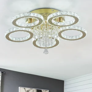 Ministalist Classic Drop Crystal LED Plafonnier Lights Ceiling Pendant Apartment Living Room LED Ceiling Lamp