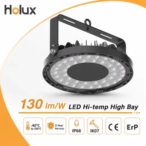 Minus 40 to 100C DOB SMD 3535 Ceramic LED Tempered Glass IP66 IK07 100W 130LmW Industrial High Temperature LED High Bay Light